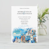 Moderne bestemming Bruiloft Santorini Griekenland Kaart (Staand voorkant)