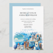 Moderne bestemming Bruiloft Santorini Griekenland Kaart (Voorkant / Achterkant)