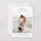 Moderne Bestemming Budget Strand Fotobruiloft Save The Date (Voorkant)