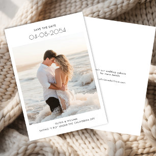 Moderne Bestemming Budget Strand Fotobruiloft Save The Date