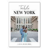 Moderne Bestemming Foto & Naam Reizen Bruiloft Kaart (Achterkant)