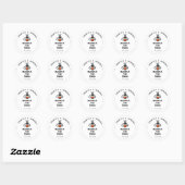Moderne Bestemming Huwelijk Ronde Sticker (Vel)