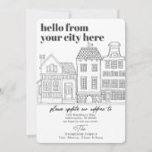 Moderne bestemming stad verhuizen aankondiging (Voorkant)