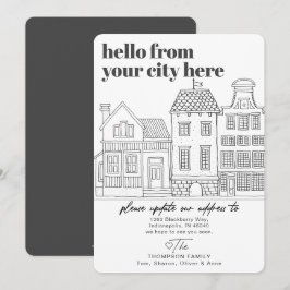 Moderne bestemming stad verhuizen aankondiging