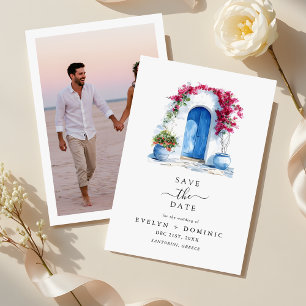 Moderne Bestemming Trouwfoto Bougainvillea Save The Date