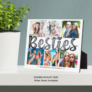 Moderne BESTIES 6 Foto Collage Aangepaste tekst 8x Fotoplaat