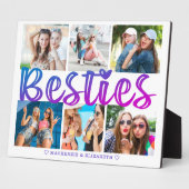 Moderne BESTIES 6 Foto Collage Pink Paars 8x10 Fotoplaat (Zijkant)