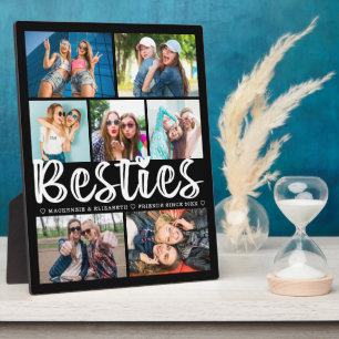 Moderne BESTIES 7 Foto Collage Black - Aangepast Fotoplaat