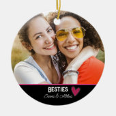 Moderne Besties Beste Vriend Foto Keramisch Ornament (Voorkant)