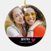 Moderne Besties Beste Vriend Foto Keramisch Ornament (Achterkant)
