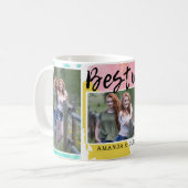 Moderne Besties Beste Vrienden Namen 3 Fotocollage Koffiemok (Voorkant links)