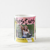 Moderne Besties Beste Vrienden Namen 3 Fotocollage Koffiemok (Center)