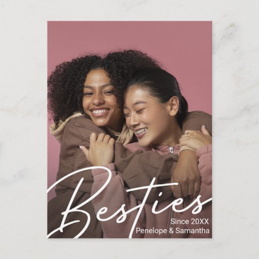 Moderne Besties Foto Gift Briefkaart (Voorkant)