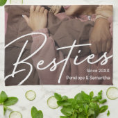 Moderne Besties Foto Gift Theedoek (Gevouwen)