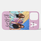 Moderne Besties-foto-monogram | Roze Case-Mate iPhone Case (Achterkant (horizontaal))