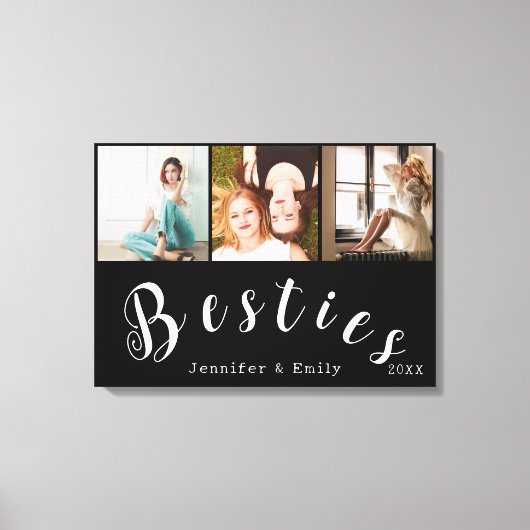 Moderne Besties Fotocollage – Aangepaste Canvas Pr Afdruk (Voorkant)