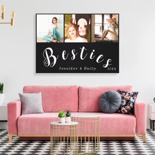 Moderne Besties Fotocollage – Aangepaste Canvas Pr Afdruk (Insitu (Woonkamer))