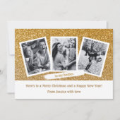 Moderne Besties Fotosjabloon Goud Vrolijk Kerstfee Feestdagenkaart (Voorkant)