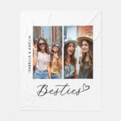 Moderne Besties Twee Foto's Script BBF  Fleece Deken (Voorkant)