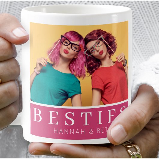Moderne Besties Vriendschap Keepsake Foto Koffiemok