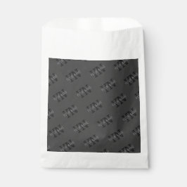 Moderne betegelde donkergrijze monogrammen Naam/an Bedankzakje