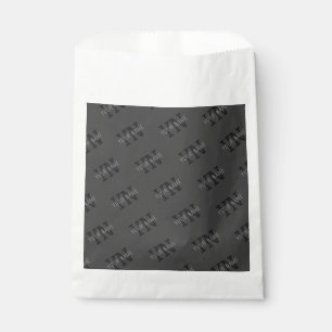 Moderne betegelde donkergrijze monogrammen Naam/an Bedankzakje