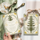 Moderne  betoverde bos bruiloft kaart