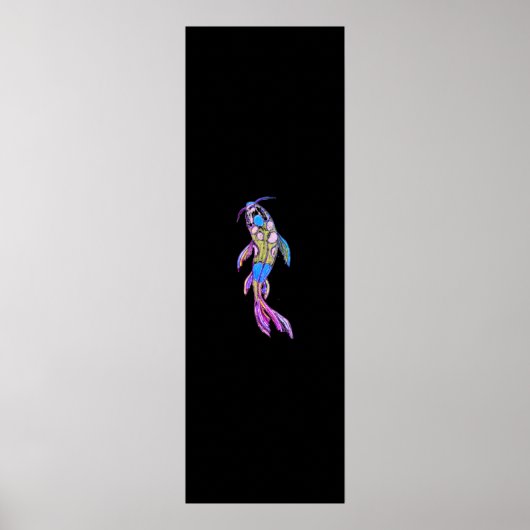 Moderne betoverende Koi Print: Verlicht Poster (Voorkant)