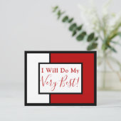 Moderne bevestiging offerte kleur blok rood zwart briefkaart (Staand voorkant)