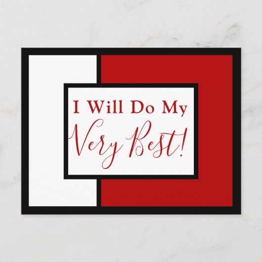 Moderne bevestiging offerte kleur blok rood zwart briefkaart (Voorkant)