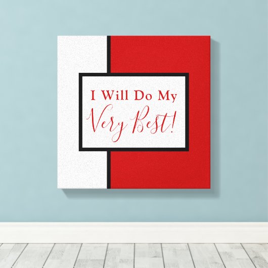 Moderne bevestiging offerte kleur blok rood zwart canvas afdruk (Insitu (Houten vloer))