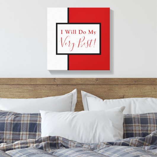 Moderne bevestiging offerte kleur blok rood zwart canvas afdruk (Insitu (Slaapkamer))