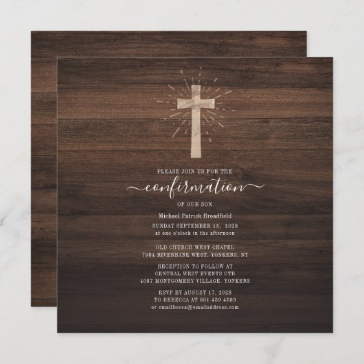 Moderne bevestiging van hout kruis kaart (Voorkant / Achterkant)