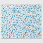 Moderne Bevroren Blauwe Kerstcadeau Cadeaupapier (Vlak)
