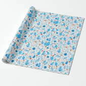 Moderne Bevroren Blauwe Kerstcadeau Cadeaupapier (Uitgerold)