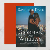 Moderne Bewaar De Datum Gepersonaliseerde Foto Kaart (Voorkant / Achterkant)