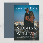 Moderne Bewaar De Datum Gepersonaliseerde Foto Kaart (Voorkant / Achterkant)