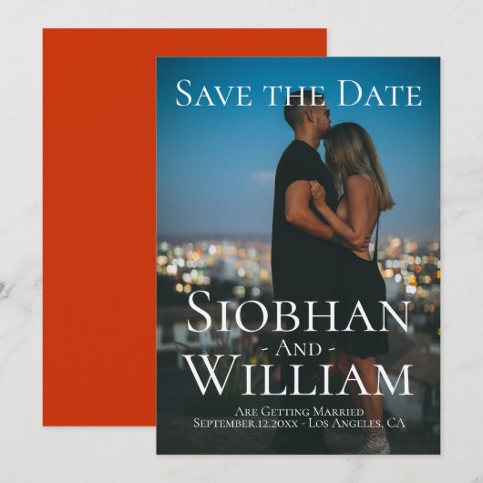 Moderne Bewaar deze datum Persoonlijke foto Kaart (Voorkant / Achterkant)