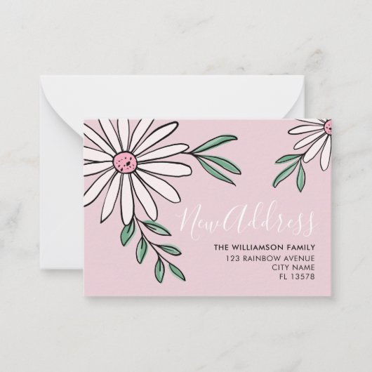 Moderne Bewegende Aankondiging Floral Daisy (Voorkant)