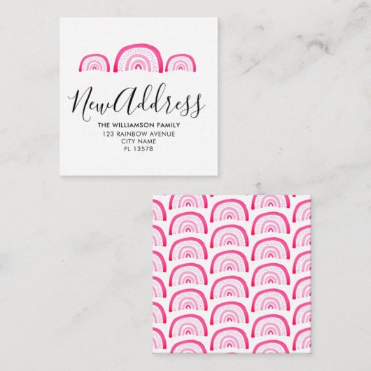 Moderne bewegende aankondiging roze regenboog (Voorkant / Achterkant)