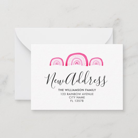 Moderne bewegende aankondiging roze regenboog (Voorkant)