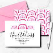 Moderne bewegende aankondiging roze regenboog