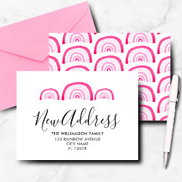 Moderne bewegende aankondiging roze regenboog