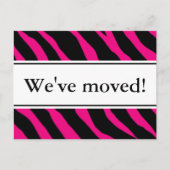 Moderne bewegende briefkaarten | Hete roze zebrast (Voorkant)