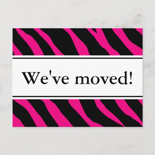 Moderne bewegende briefkaarten | Hete roze zebrast (Voorkant)