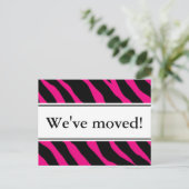 Moderne bewegende briefkaarten | Hete roze zebrast (Staand voorkant)