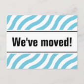 Moderne bewegende briefkaarten met blauwe golflijn (Voorkant)