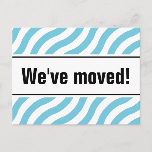 Moderne bewegende briefkaarten met blauwe golflijn (Voorkant)