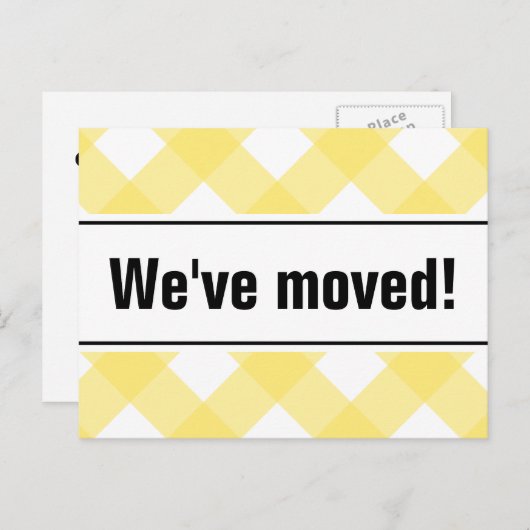 Moderne bewegende briefkaarten met geel effen ontw (Voorkant / Achterkant)