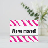 Moderne bewegende briefkaarten met roze zebrastrep (Staand voorkant)